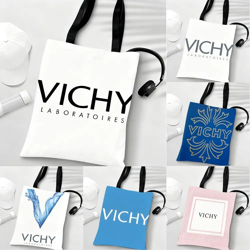 Bolsas de almacenamiento V-V-Vichy, ligeras, ecológicas, modernas, multiusos, de gran capacidad, bolso de lona para el hombro