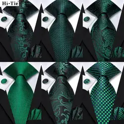 Oi-Tie Verde Escuro Borgonha Seda Gravata Elegante para Homens, Gravata De Casamento Do Noivo, Acessório De Abotoaduras Quadrado De Bolso, Designer De Atacado