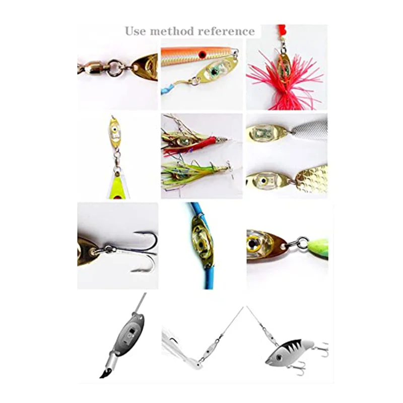 5 Pcs Mini Fishing Lure Light LED Deep Drop Underwater Eye Shape Fishing Bait Luminous Lure Fishing