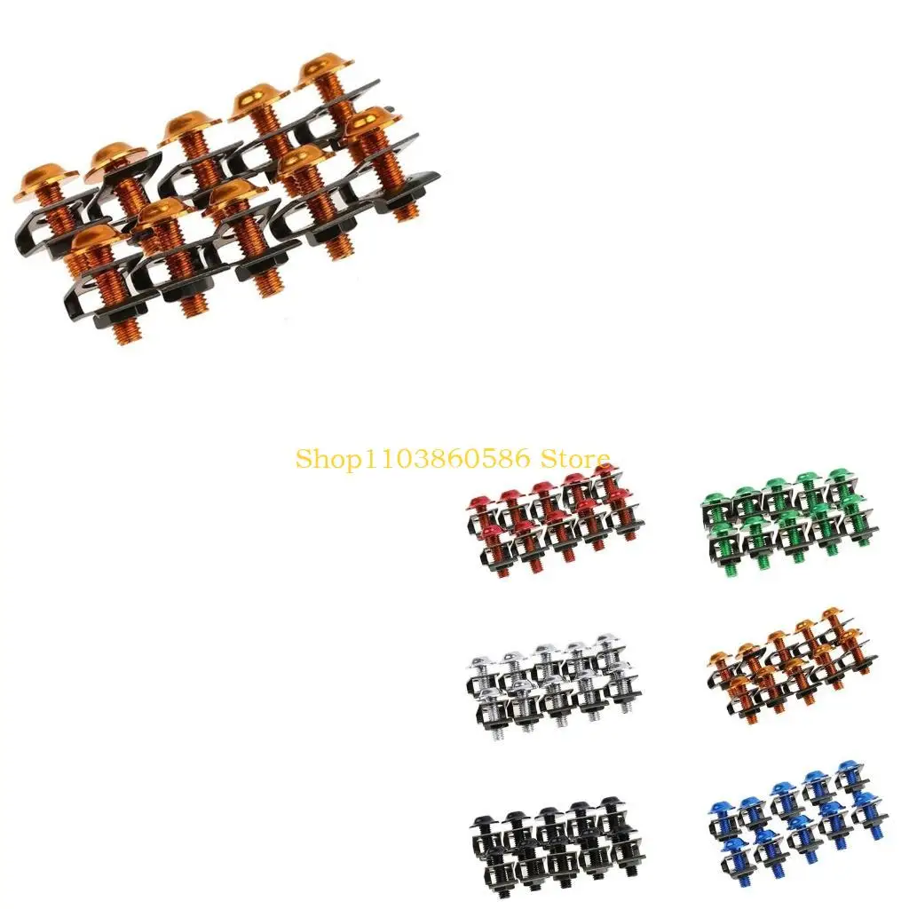 242A Durable Aluminum Alloy Screw for Motorcycle Fairing Body10Pcs 6mm Bolts Screw Motorbike Repair Tools
