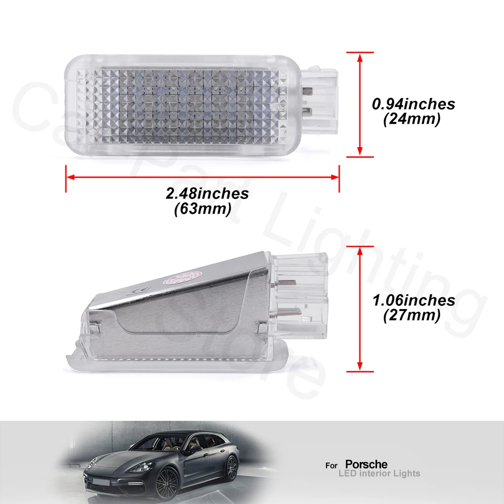 2Pc For Porsche Cayenne 911 Carrera Macan Panamera LED Compartment Trunk Boot Lamps Courtesy Light Luggage Lamp