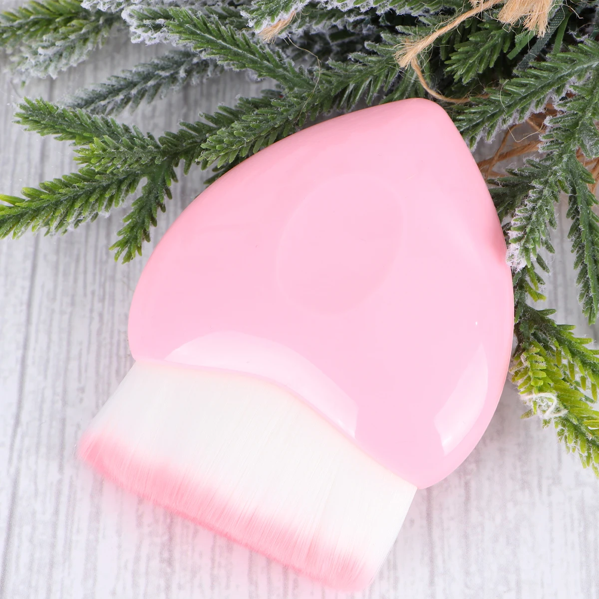 

Pink Handle White Powder Hair Flat Head Brush Cheek Makeup Foundation Soft Tools Brush Set Powder Blush