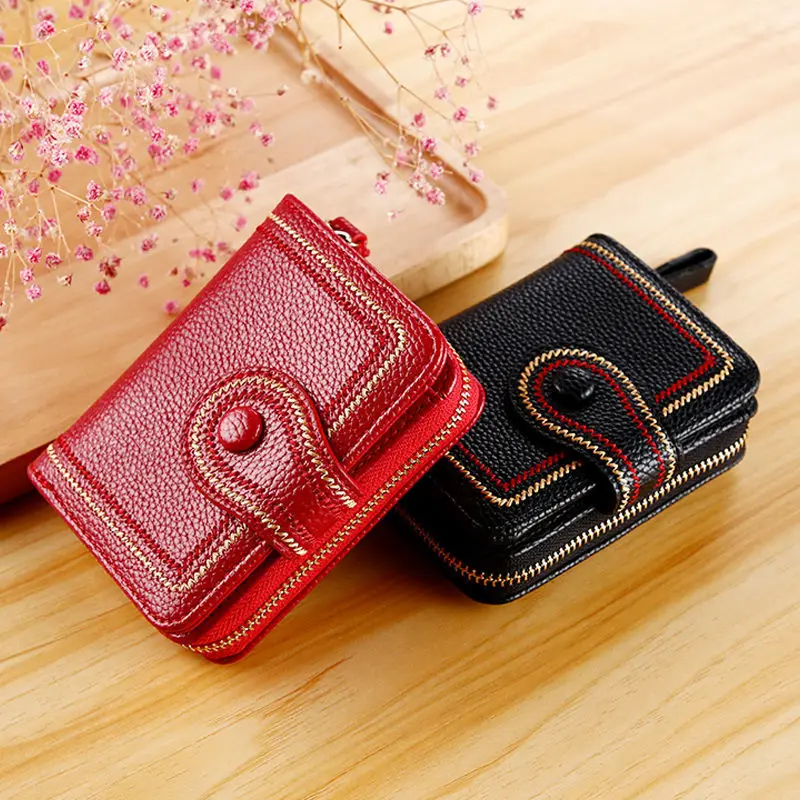 

Female short card multi-card slot, large-capacity anti-degaussing card bag, money clip, driver's license, integrated female smal