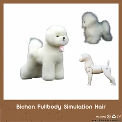 Bichon Model Dog Wig Only Pet Grooming Trimming Practice Bichon Fur In White(NO Mannequin)