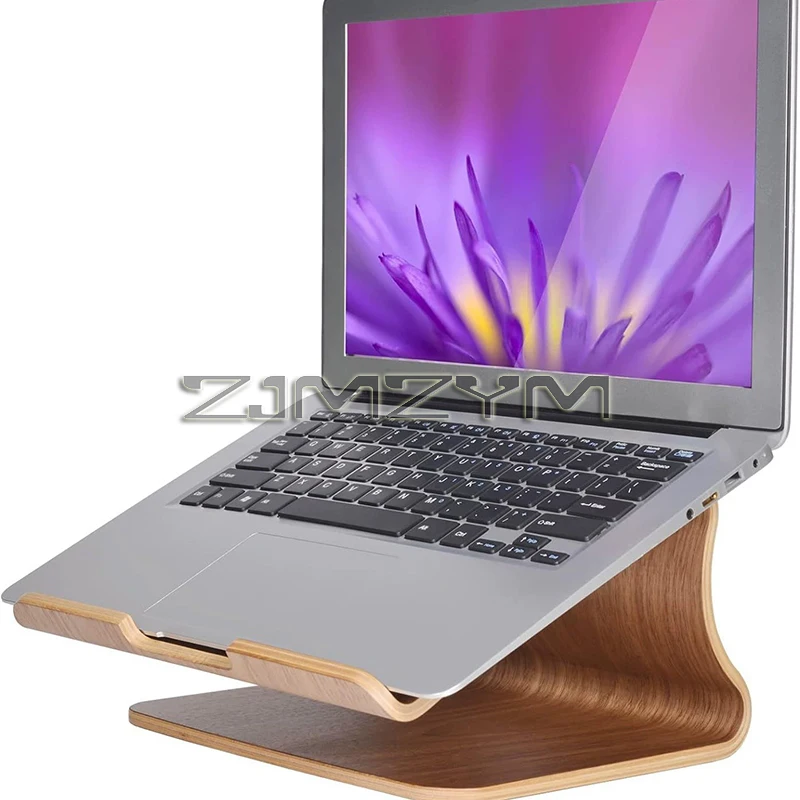 Wood Laptop Stand Elevation Cooling Holder Desktop Laptop Bracket Heighten Heat Sink for Laptops and Tablets