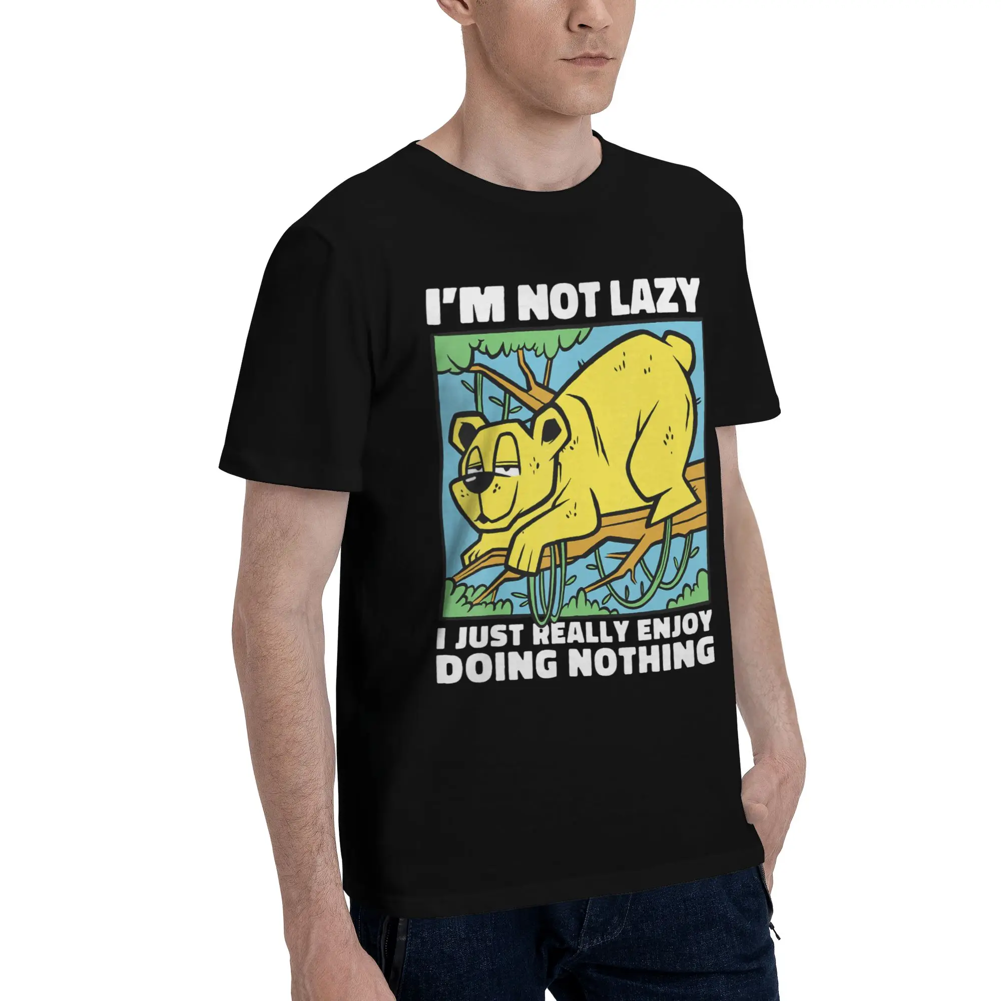 Men Women I'm Not Lazy I Just Really Enjoy Doing Nothing T Shirt 100% Cotton Graphic Print Tee Shirts  Top Clothing