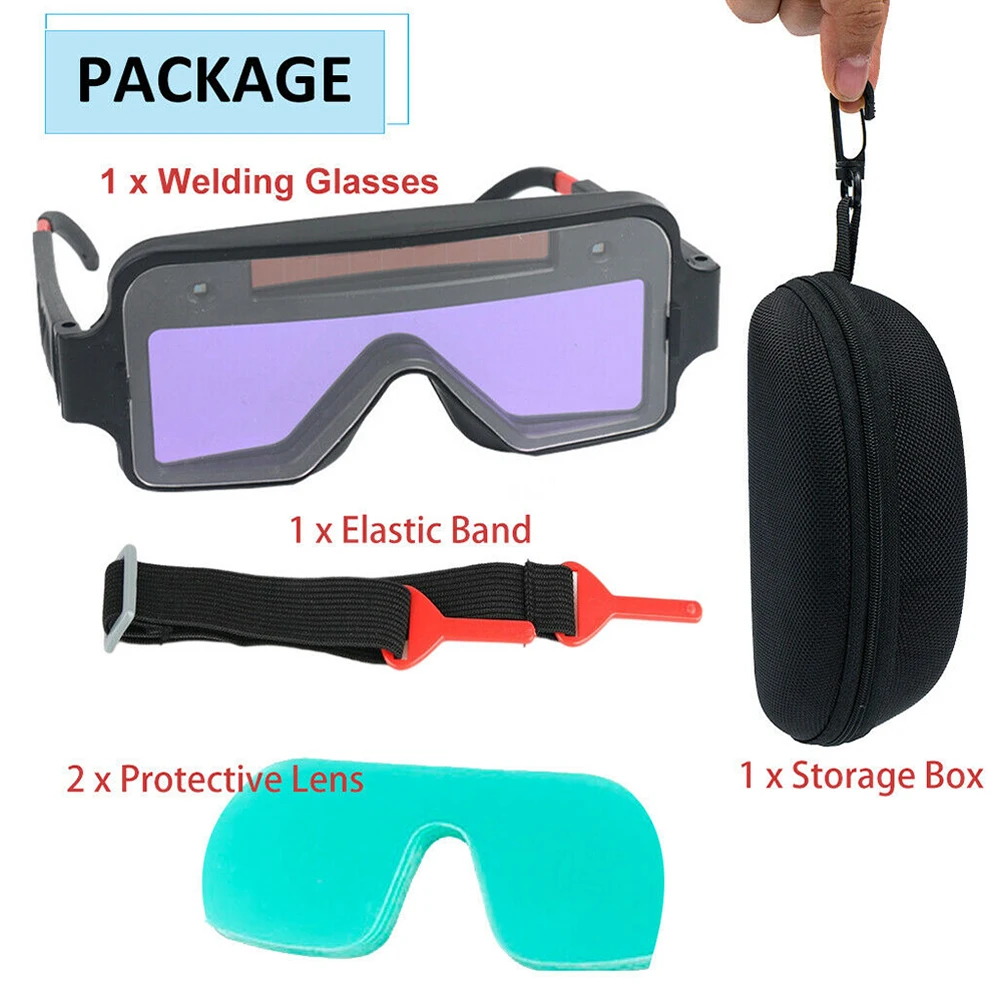 

Комплект сварочных очков с автоматическим затемнением на солнечной батарее для пайки, маска-шлем для защиты глаз, 4,29*1,28 дюйма, защитные инструменты для сварки