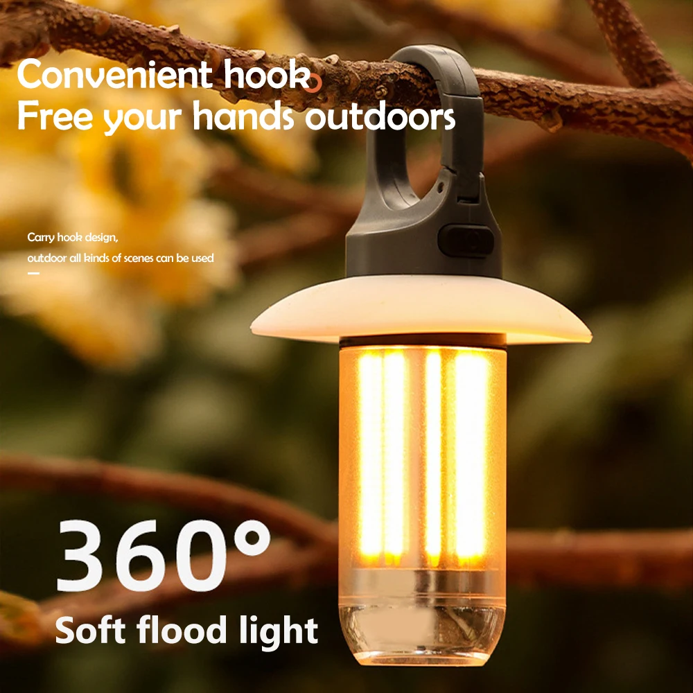 

C2 LED Camping Lantern Rechargeable Flashlight Super Bright Portable 5 Modes Hanging Tent Lamp Waterproof Hiking Fishing Outdoor