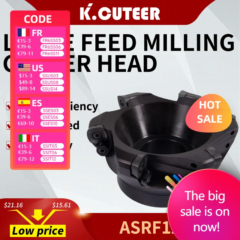 

CNC ASRF12/15 Machining Center Fast Feed And Hard Milling Cutter Disc To Open Coarse Grain SDMT 12/15 PH KT1505/-GM YZ735