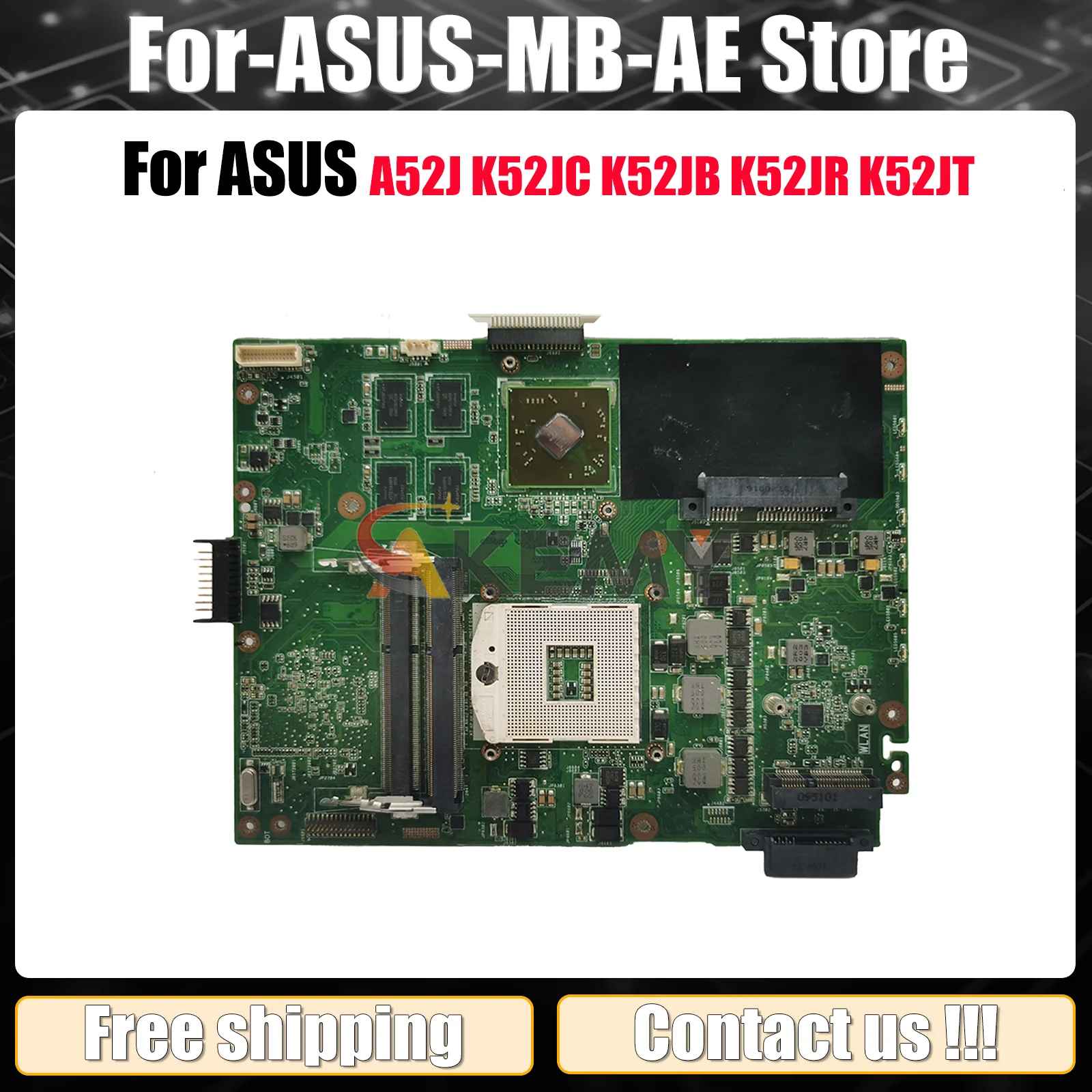 

K52JR Laptop Motherboard For ASUS K52J K52JE K52JV K52JB A52J K52JU K52JT K52JC K52JR Notebook Mainboard 100% tests OK fast ship