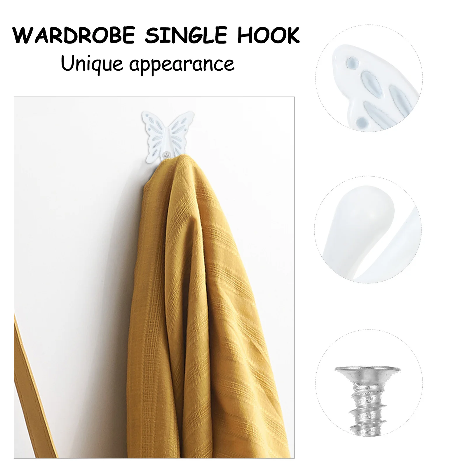 

5Pcs Premium Multifunctional Clothes Hat Hook Rustproof Easy Mounting Creative Design Home Decor Gift Clothes Hanger