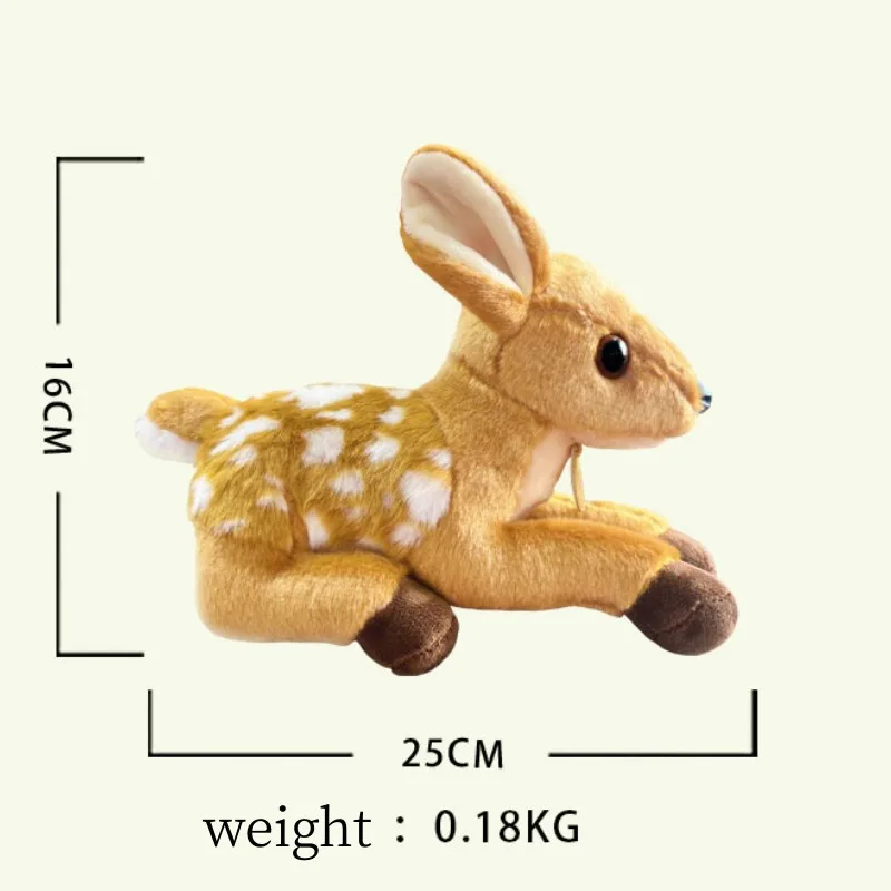 25CM Liegen Rehkitz Plüsch Spielzeug Weiche Angefüllte Cartoon Tier Puppe Nette Deer Puppe Für Home Dekoration Geschenke – Detail 2