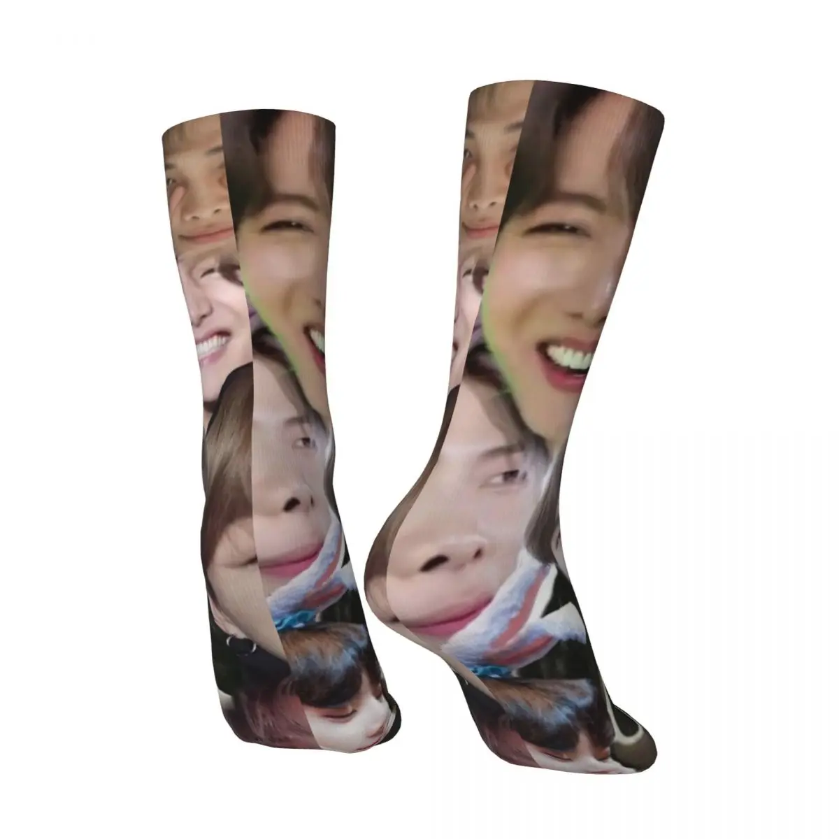 Jungkooks Faces Stockings Design Harajuku Socks Spring Non-Slip Socks Men\'s Outdoor High Quality Socks