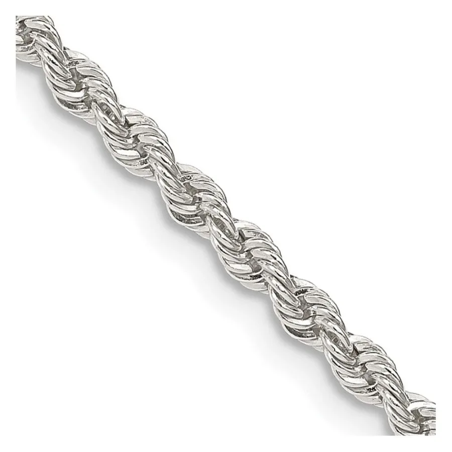 

Sterling Silver 2.5mm Solid Rope Chain
