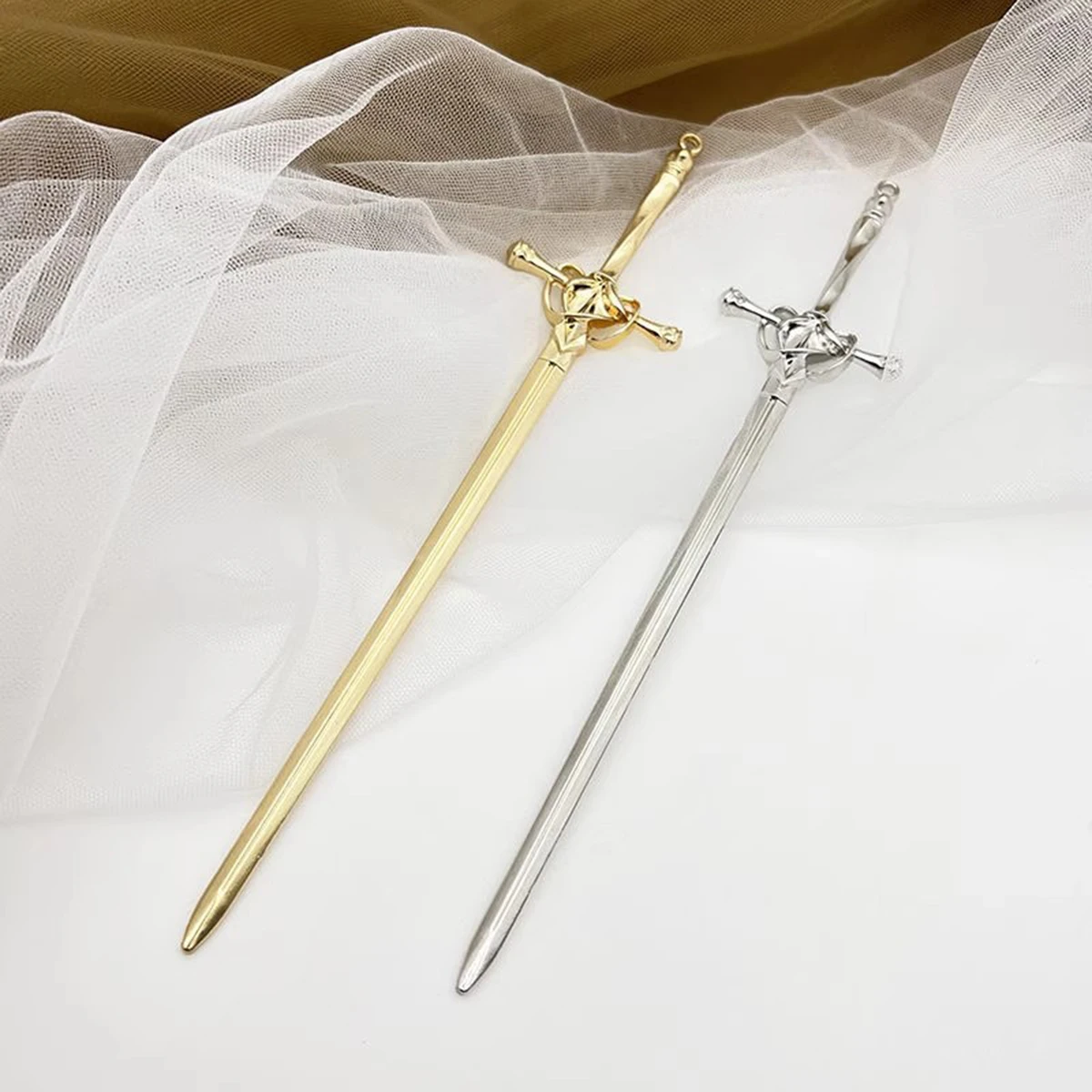 Metal Gray Sword Styling Pins Black Wicca Witch Hair Stick Slide Renaissance Festival Hair Acceossories for Women view 5