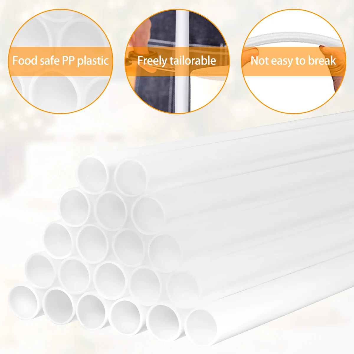 20Pcs Plastic Cake Dowels Rods Cake Support Rods Stacking Cake Straws Reusable White Cake Sticks for Tiered Cake Construction