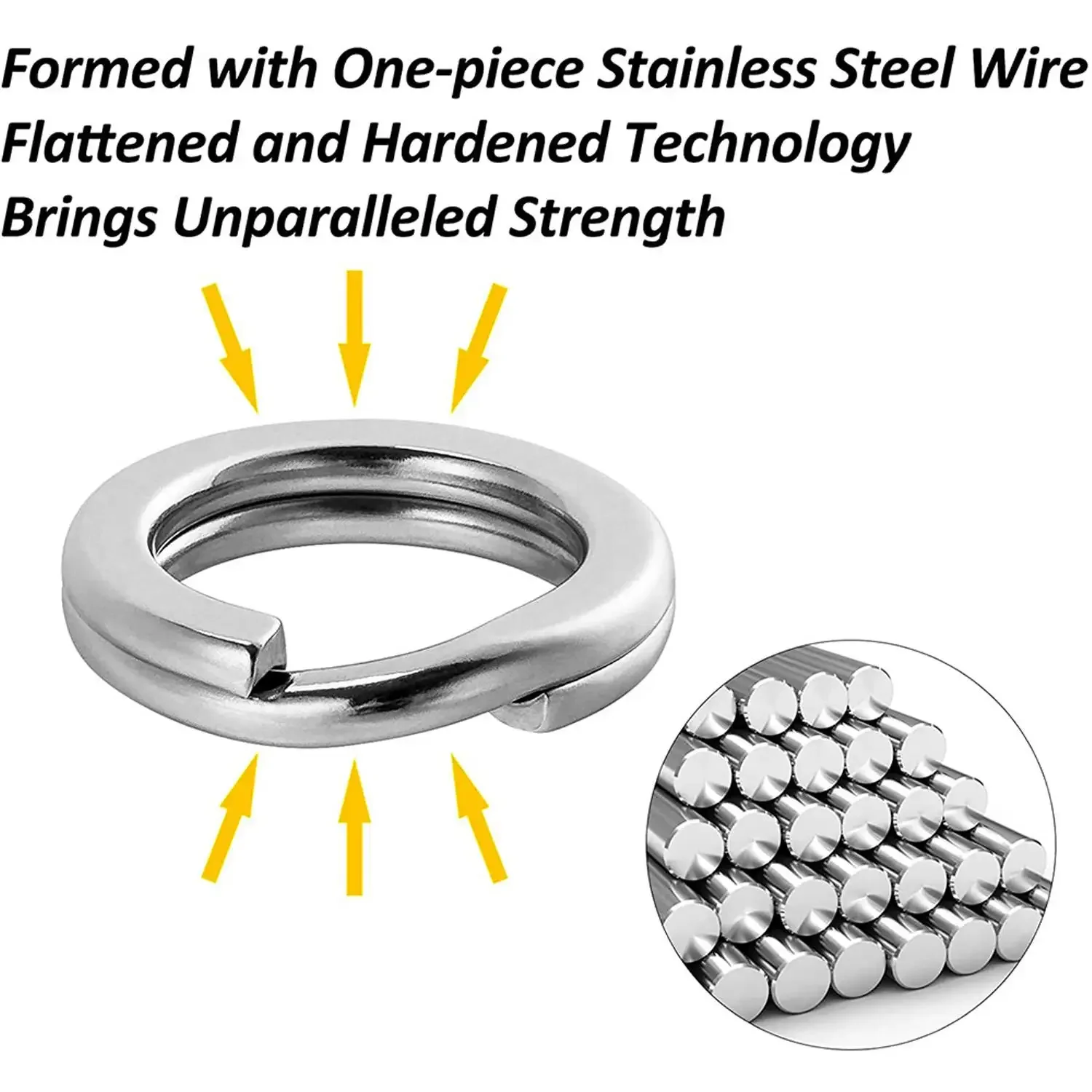 Heavy Duty Terminal Tackle Fishing Connection Ring Accessories Stainless Steel Fishing Split Rings Lure Connection Ring Set