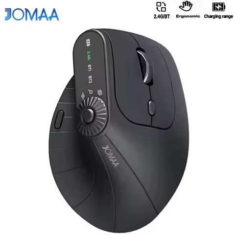 Multi-Device Vertical Ergonomic Mouse With Function Adjustment Kno Rechargeable 2.4G Bluetooth Wireless Mouse for PC Tablet