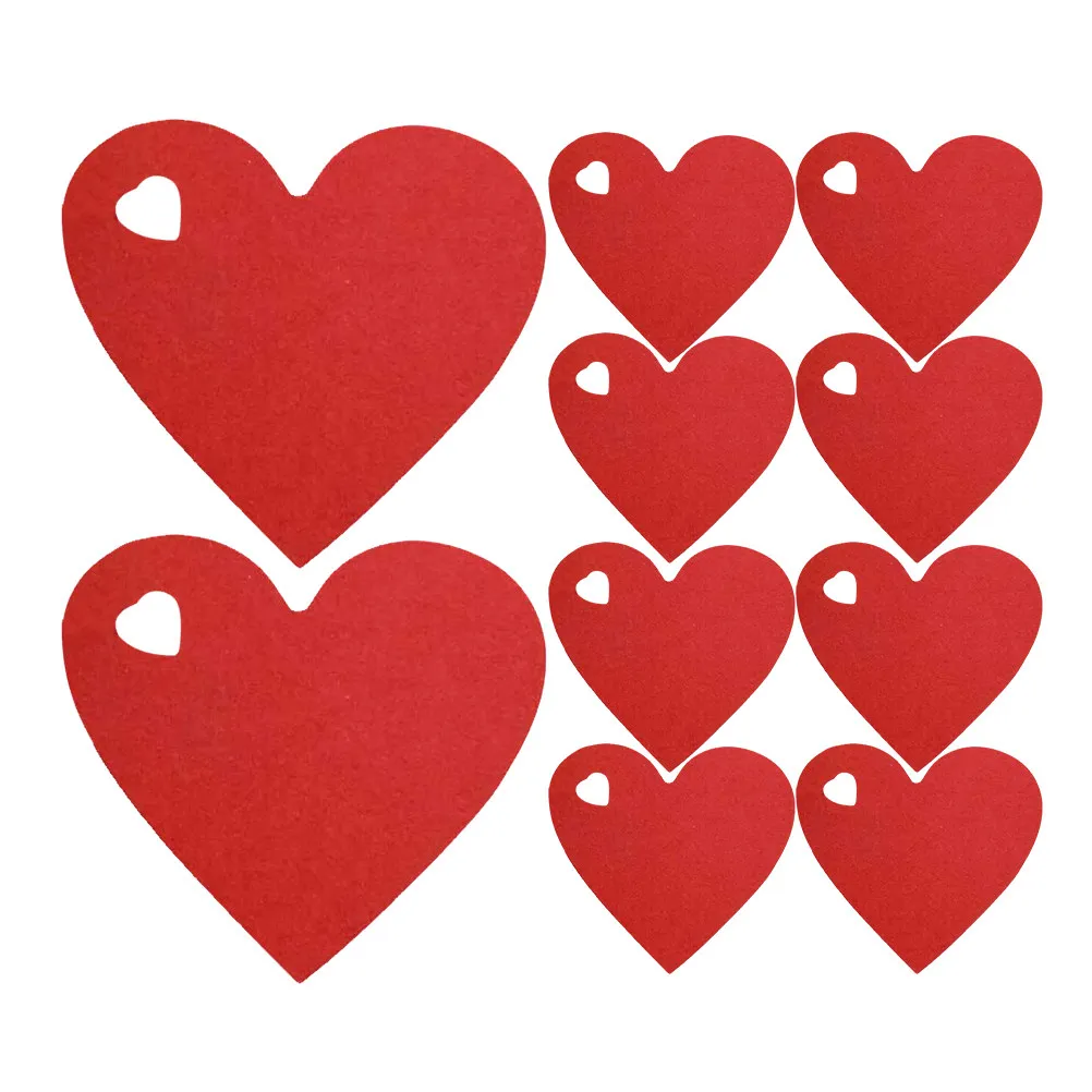 

200Pcs Valentine's Day Red Heart Paper Tags Heart Shape Decorative Present Tags Easy Hang String Craft Gift Packaging Labels