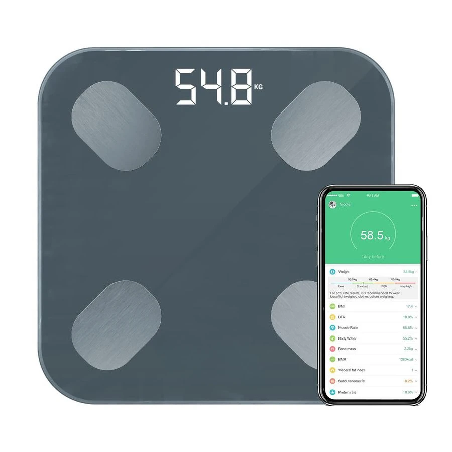 

Dara Smart BMI Digital Scale Measure Weight and Body Fat Most Accurate Bluetooth Glass Bathroom Scale Black