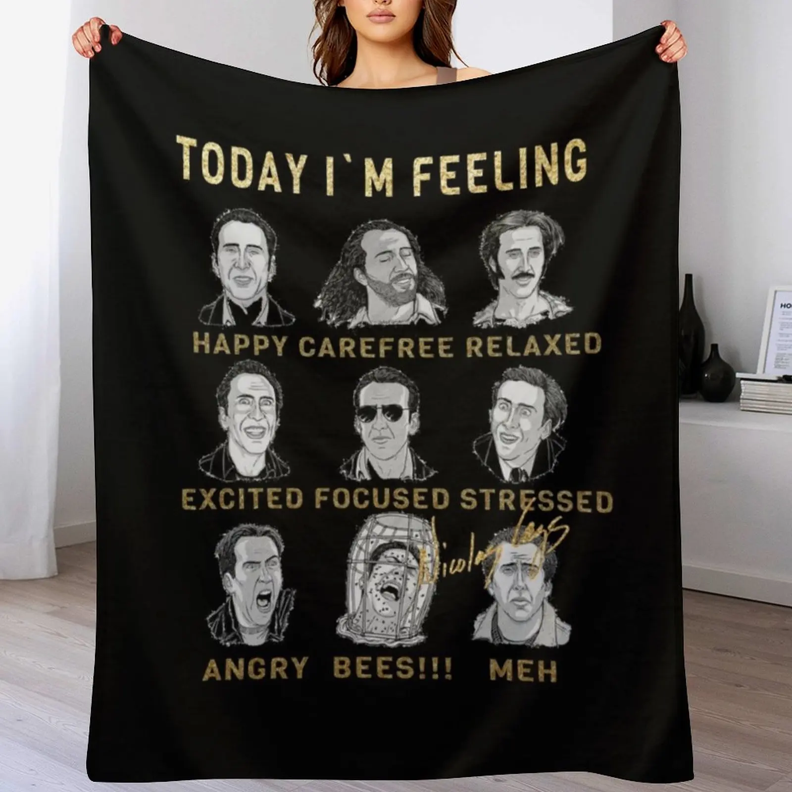 

Nicholas Cage - Nicolas Cage - Nick Cage - Nic Throw Blanket bed plaid Heavy heavy to sleep Nap Blankets
