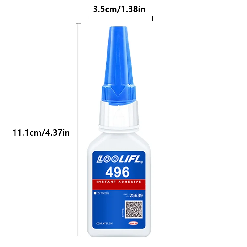 496 adhésif puissant, adhésif hydroacrylate, puissant, large gamme d'utilisations! Pour les plastiques, la menuiserie, la réparation de chaussures, la résine ABS, 20g!