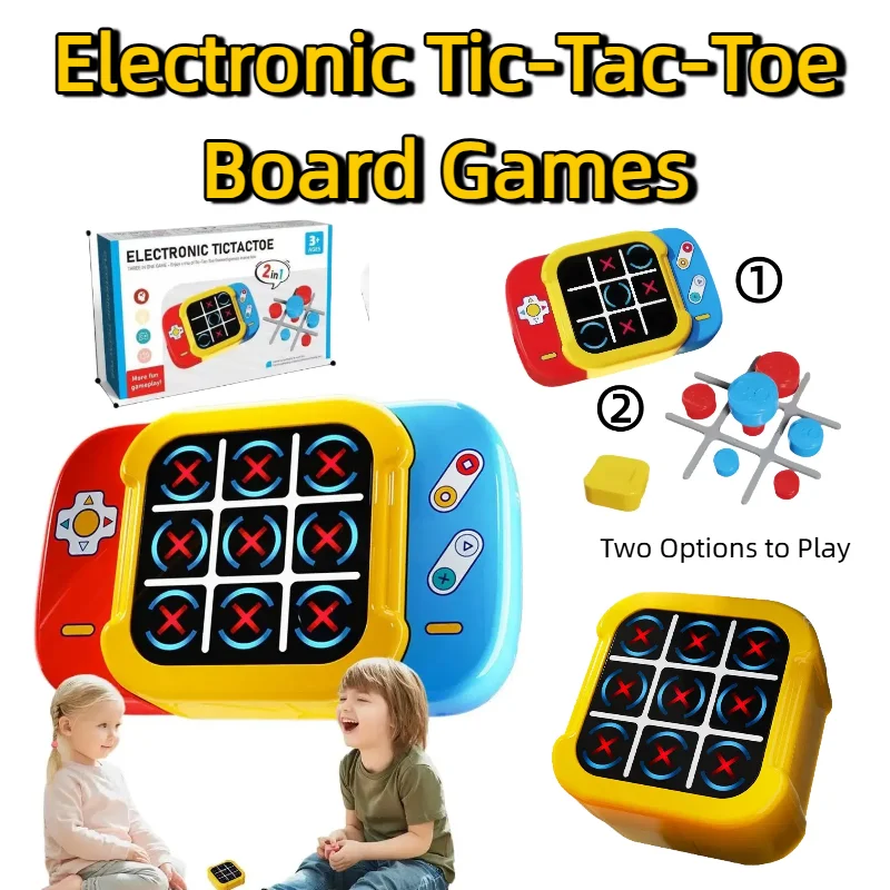 

Портативная игра Tic Tac Toe — портативная электронная головоломка для тренировки памяти, дорожный игровой набор, подарок для детей и взрослых