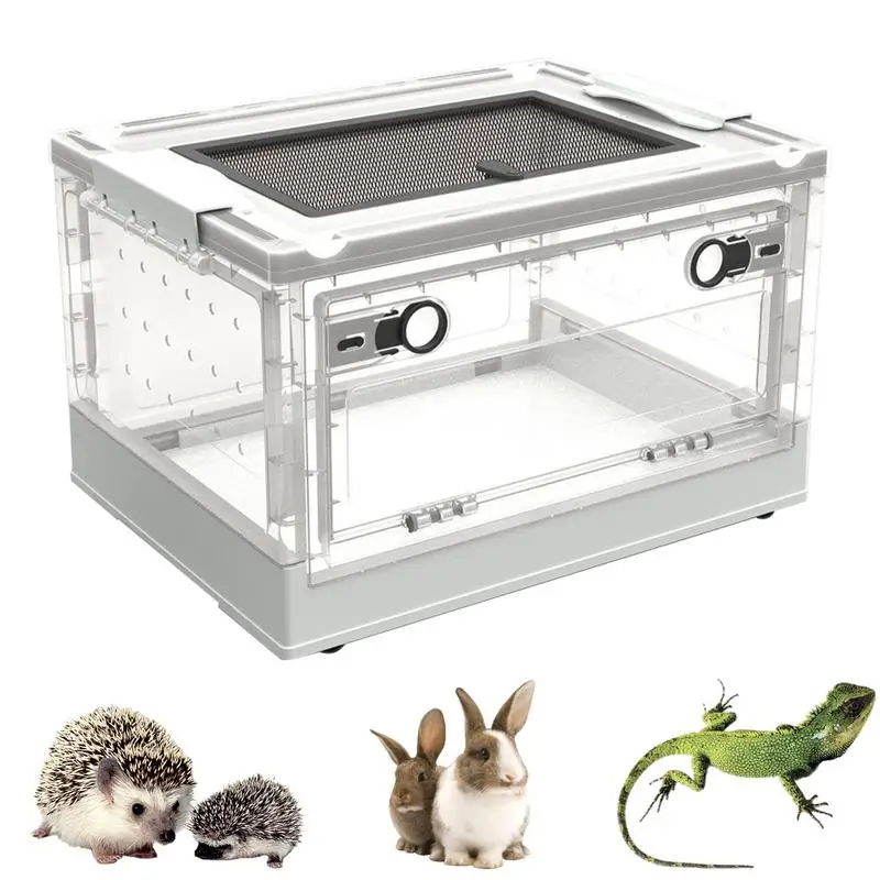 Small Animal Breeding Box Easy To Clean Small Animal Habitat Pet Cage Mini Pet House For Lizard Tarantula Spider Frog Scorpion