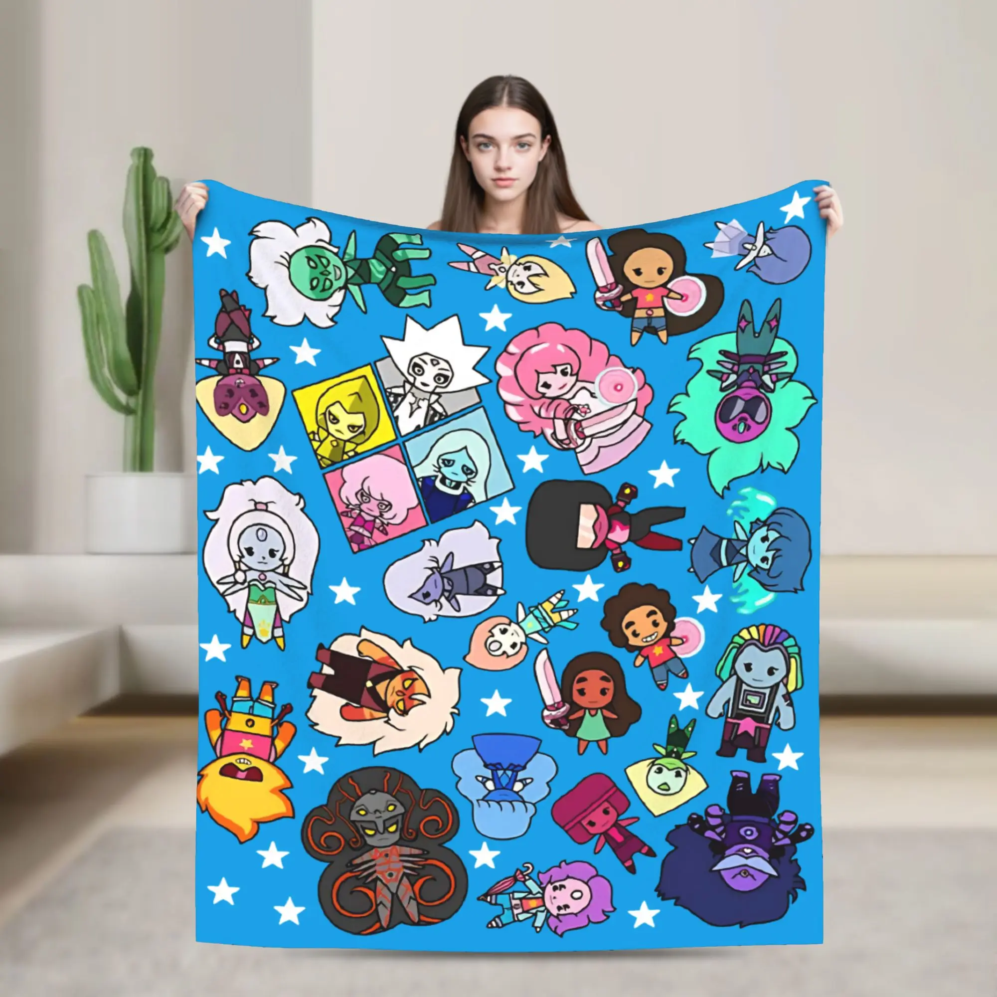Garnet Lapis Lazuli Gems Blankets Coral Fleece Plush Steven Multi-function Lightweight Thin Throw Blanket for Bed Car Rug Piece