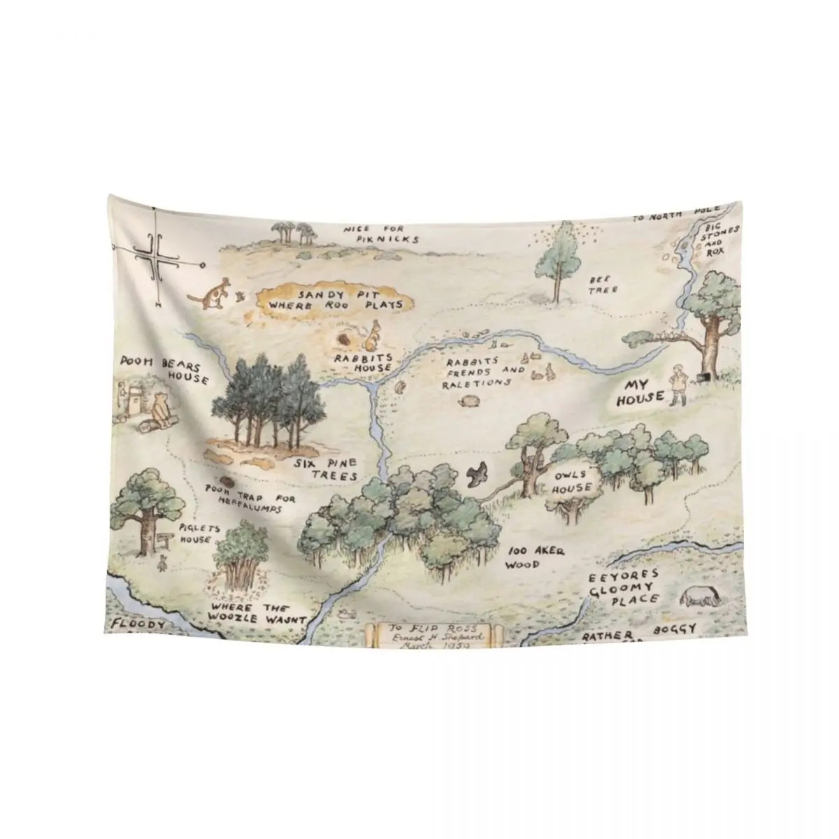 

Hundred Acre Wood Map Tapestry Room Decorations Aesthetic Cute Room Things Home Decorating Anime Decor Tapestry