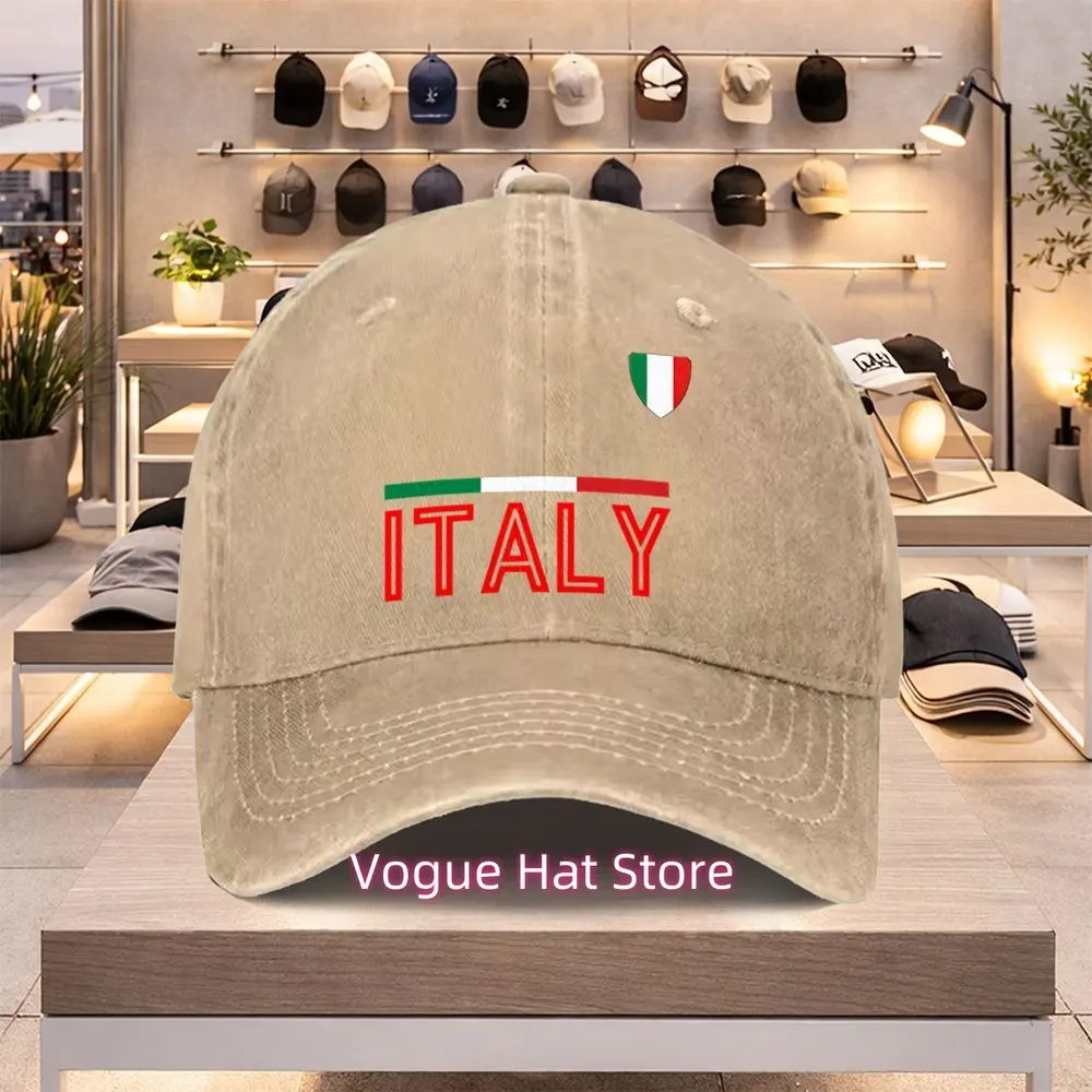 A Versatile Trendy Baseball Cap for Spring And Summer Featuring The Italian Flag Letters. This Stylish Hat Is Perfect for Valent
