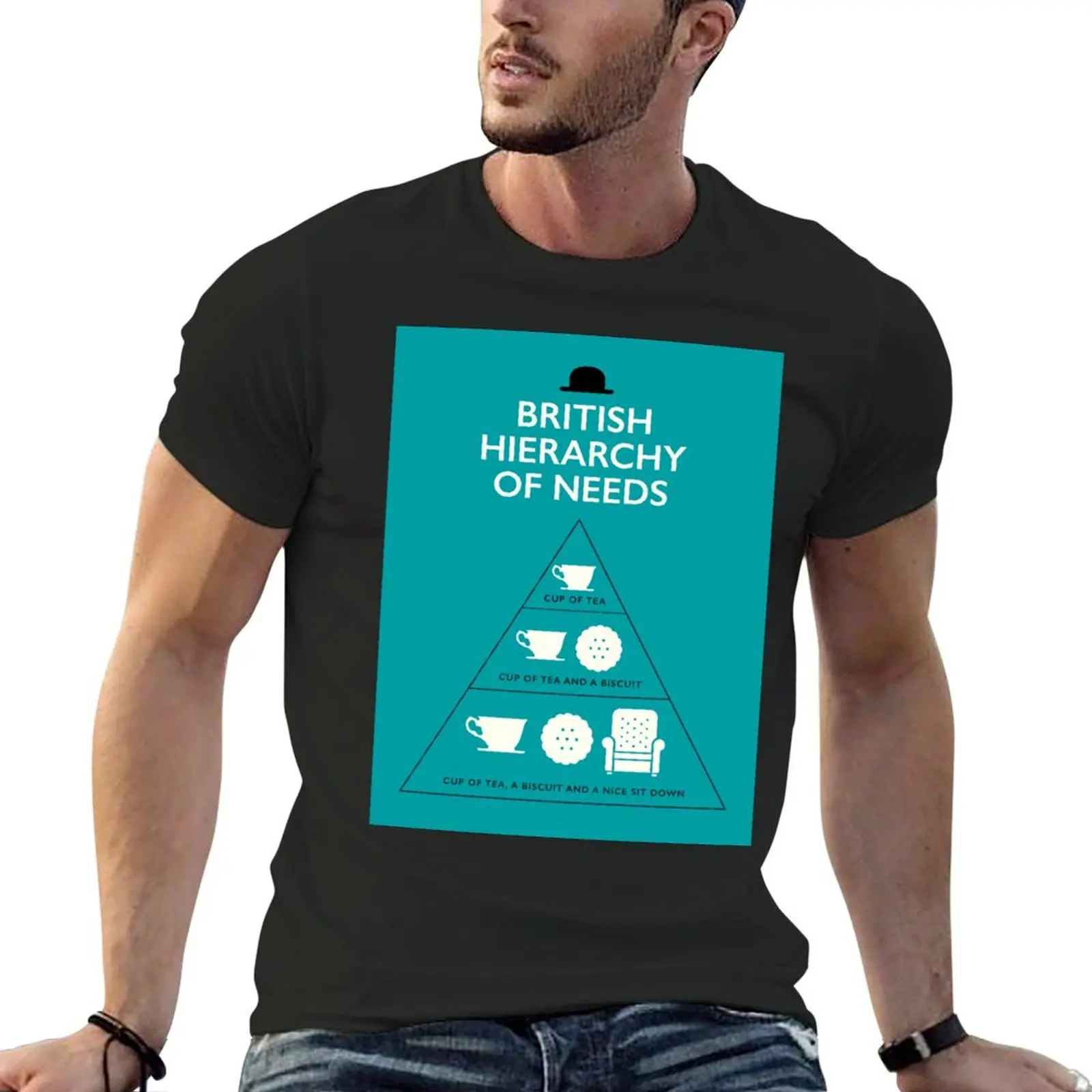 British Hierarchy of Needs - Blue T-Shirt customs shirts graphic tee oversized graphic tee man clothes t shirts for men graphic