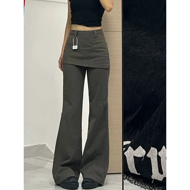 Jeans svasati da donna Pantaloni in denim con fondo a campana stile street alla moda Lady Design Sense Niche Y2K Pantaloni lunghi punk