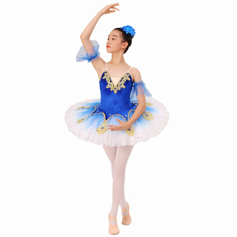 Peacock Opening Screen Children\'s Ballet Skirt Girls\' Dance Skirt Disc sequin Ballet Performer Costume Program Performance Dress