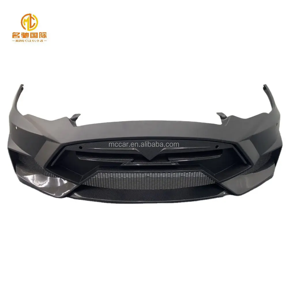 

For Tesla Model S Front Lip Body Kit Carbon Fibre Russia Style Front bar Front Car Bumper