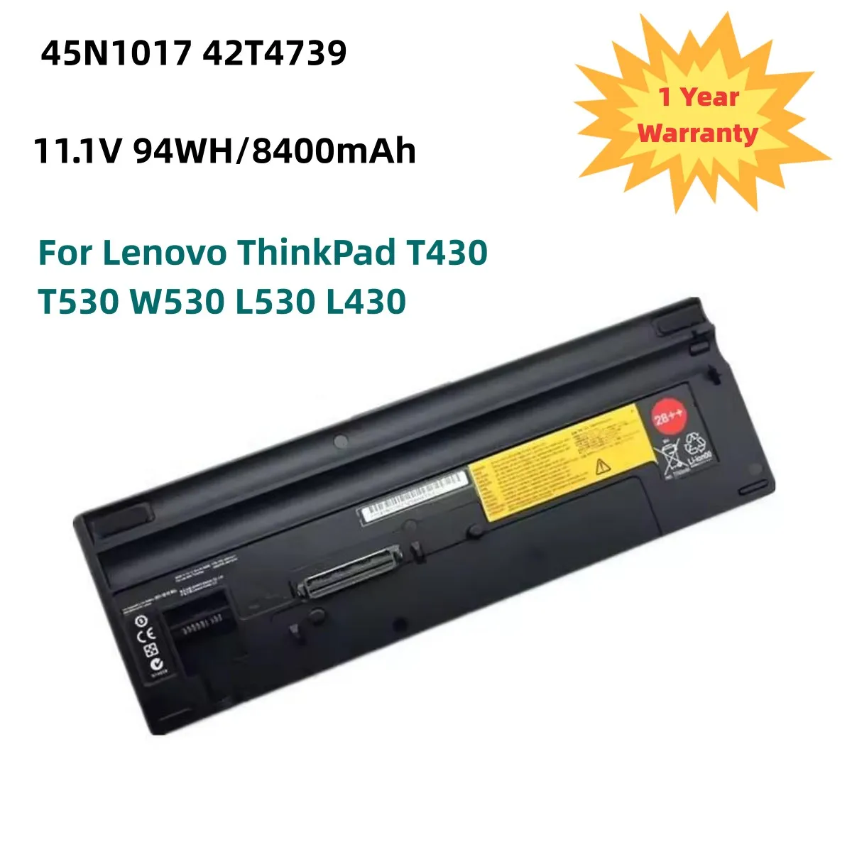 Model 45N1017 42T4739 11.1V 94wh/8400mAh Base battery For Lenovo ThinkPad T430 T530 W530 L530 L430