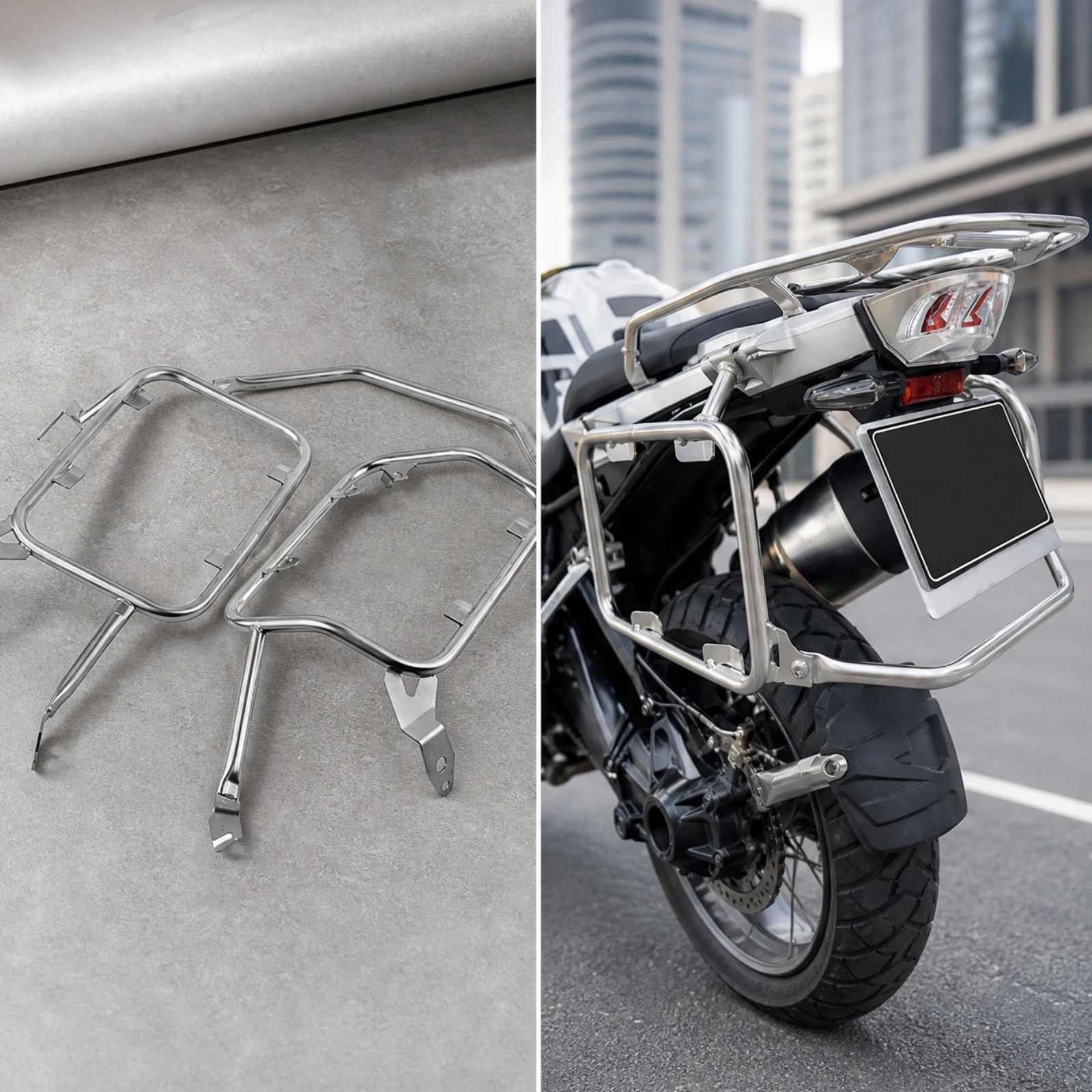 German-Engineered Motorcycle Luggage Rack Sturdy Motorcycle Luggage Rack with Support Bracket Easy to Install Lightweight