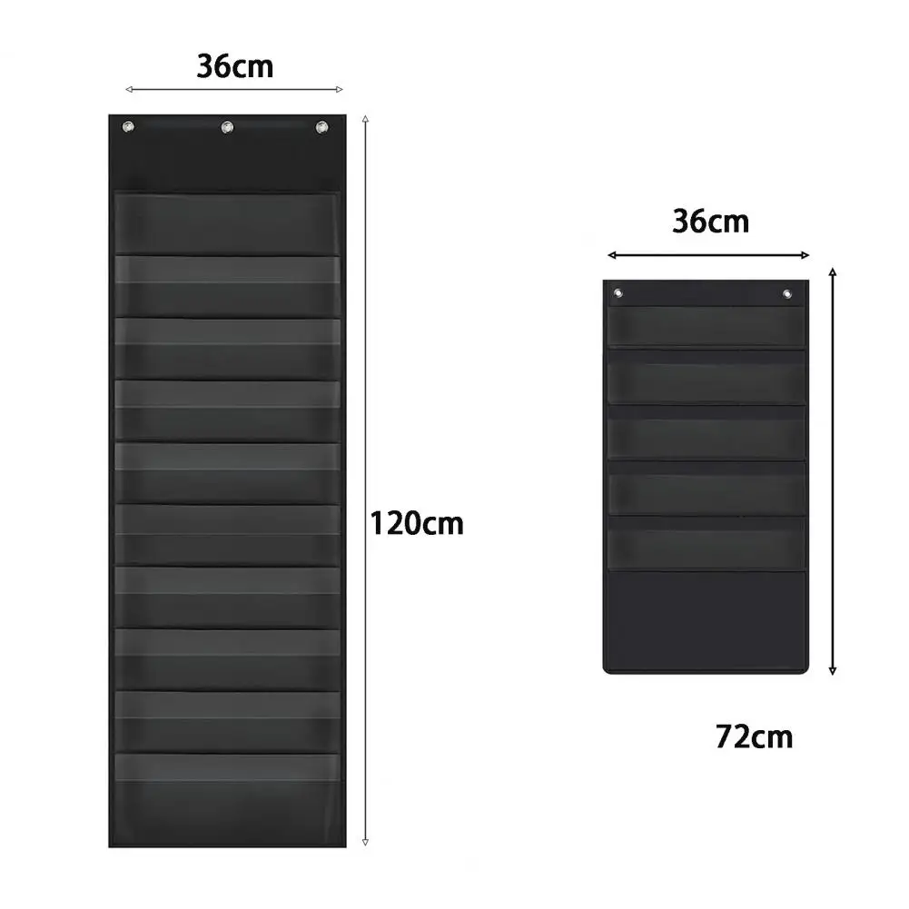 1 Set File Holder 5/10 Layer Wall Hanging File Organizer With Hooks Vertical Storage Back Door Magazine Pouch For Home Office