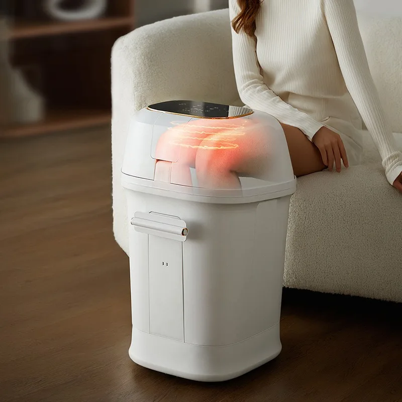 High-depth foot soaking bucket over knee fumigation foot bath automatic electric massage heating foot bath