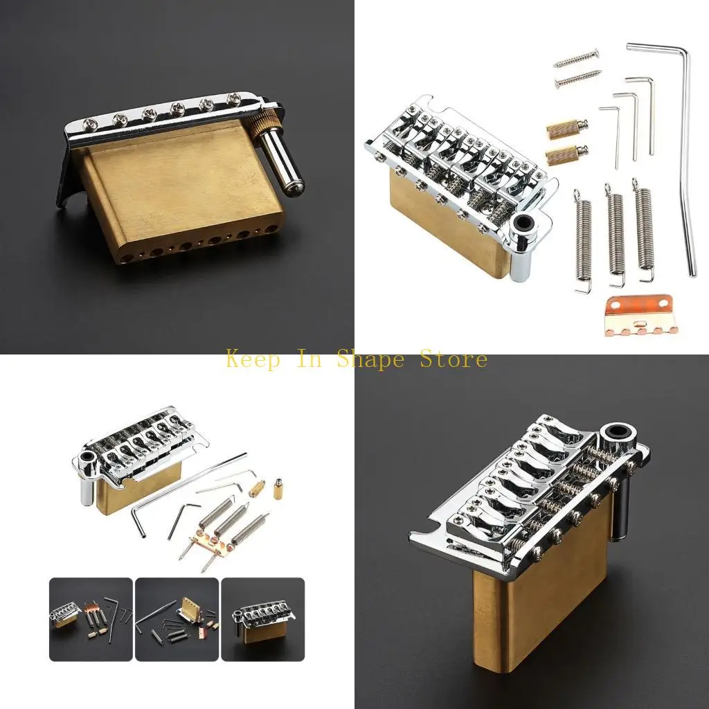 

U1JC 2-Point Electric Guitar Bridge Guitar Tremolo Bridge with Tremolo System Saddles Mounting accessories Easy to Install