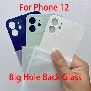 Bilashmart Big Hole Back Glass Cover iPhone 12 Replacement Parts With Free GiftsTweezers+Engraving Knife+Alcohol Pads+Back Glue+Tools