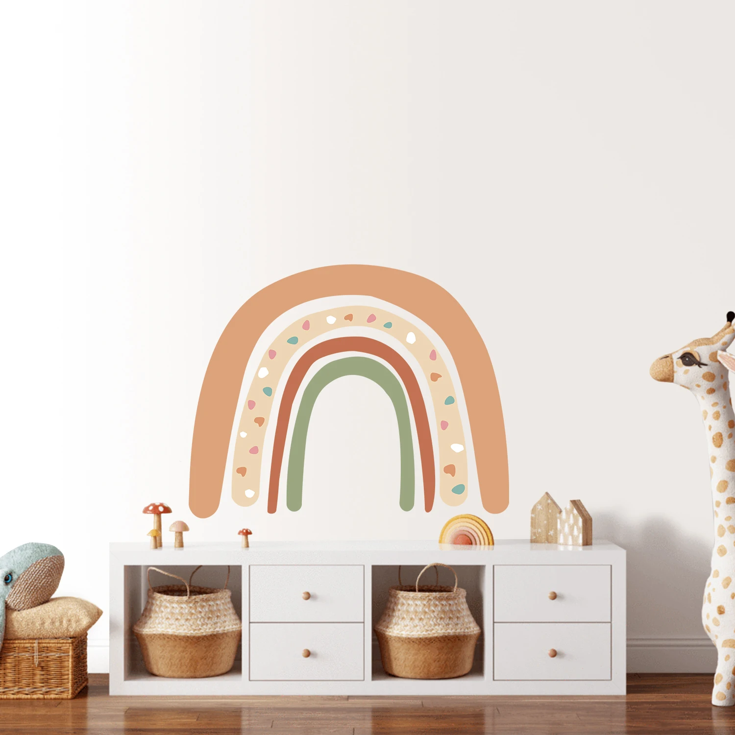 Cartoon Boho Rainbow Wall Sticker Wall Decals Home Decorations Color Mural Sticker Baby Living Bedroom Ornament Home Wallpaper