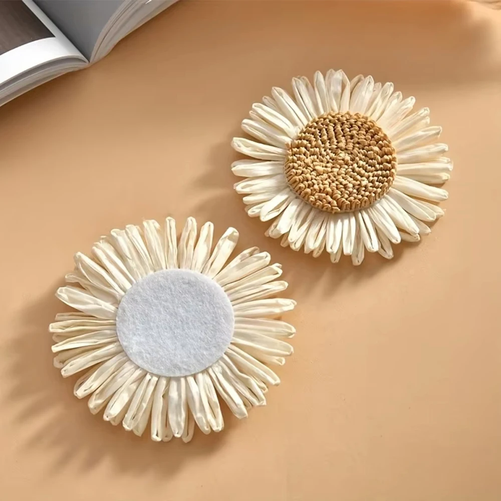5/10/20 قطعة عباد الشمس و ديزي الحرفية الزينة الأبيض والبيج DIY بها بنفسك اكسسوارات الديكور ل قبعات الشاطئ الملابس الستائر العلاقات #5