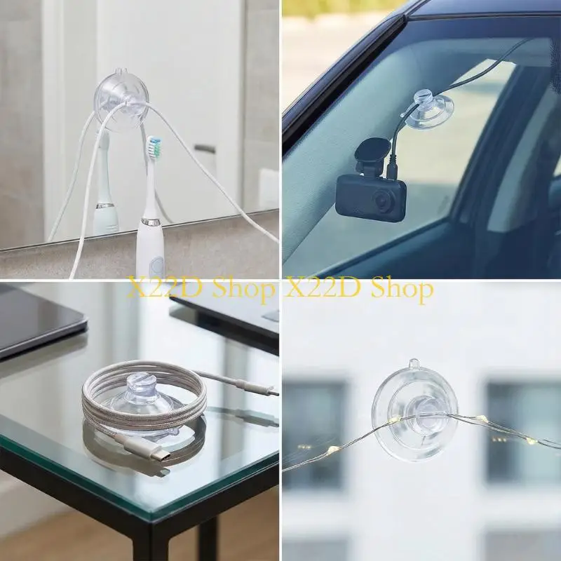 X22D Pack of 60 Practical Weather Resistant Transparent Clips for Cable Management