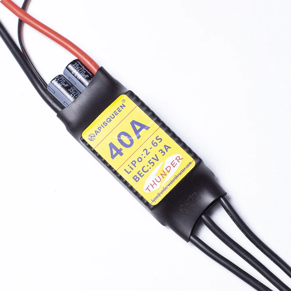 Controlador de velocidad eléctrico ESC, dispositivo con enchufe XT60/90 y 100mm para propulsor submarino, 40/60/80/7,4/120A, 2-6S, 5V/6V/4,0 V, 5A BEC