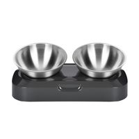 Pet Stainless Steel Bowl Double Bowl Cat Food Container