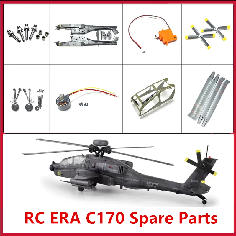 RC ERA C170 Apache RC Helicopter Spare Parts Accessories Body Shell Main Blade Motor Landing Gear Servo Bearing Etc.
