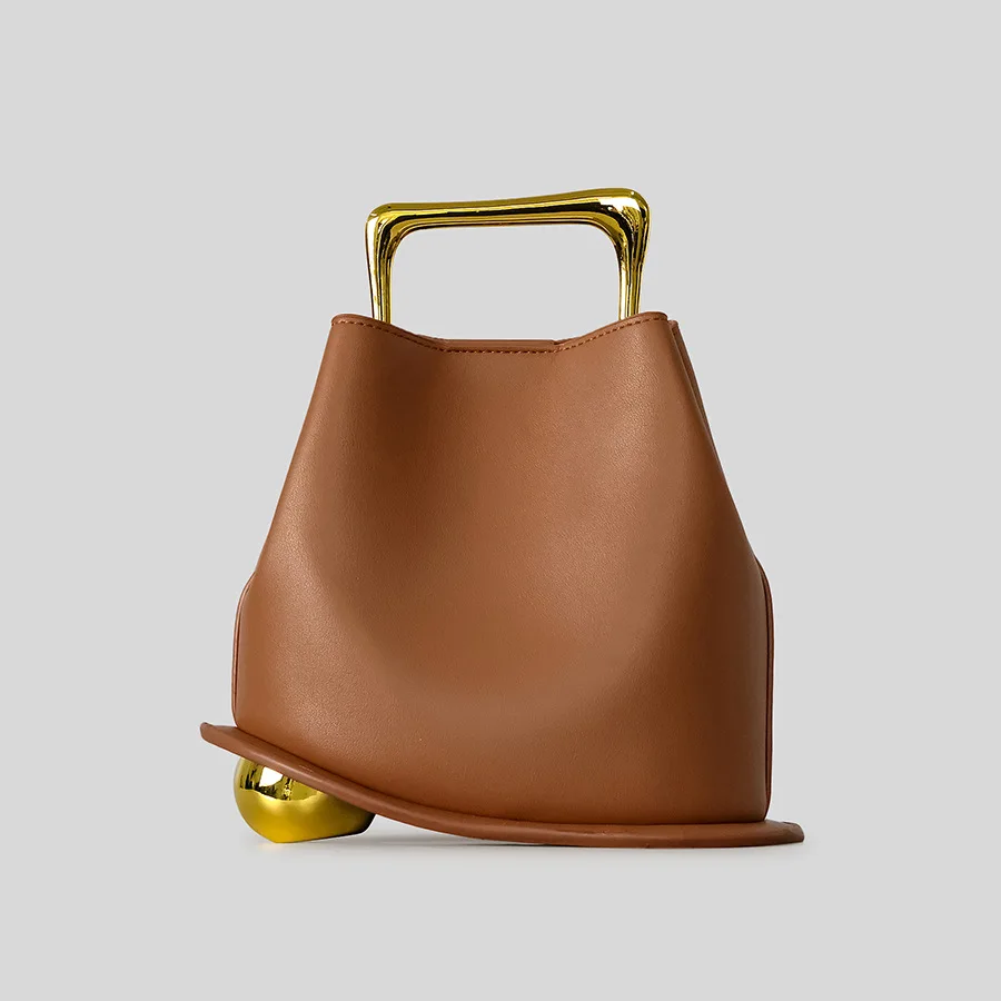 Mode Metalen Draagbare Onregelmatige Emmer Tas 2026 Nieuwe PU Dames Handtas Hoge kwaliteit Schouder Messenger Bags Avondfeest Tas