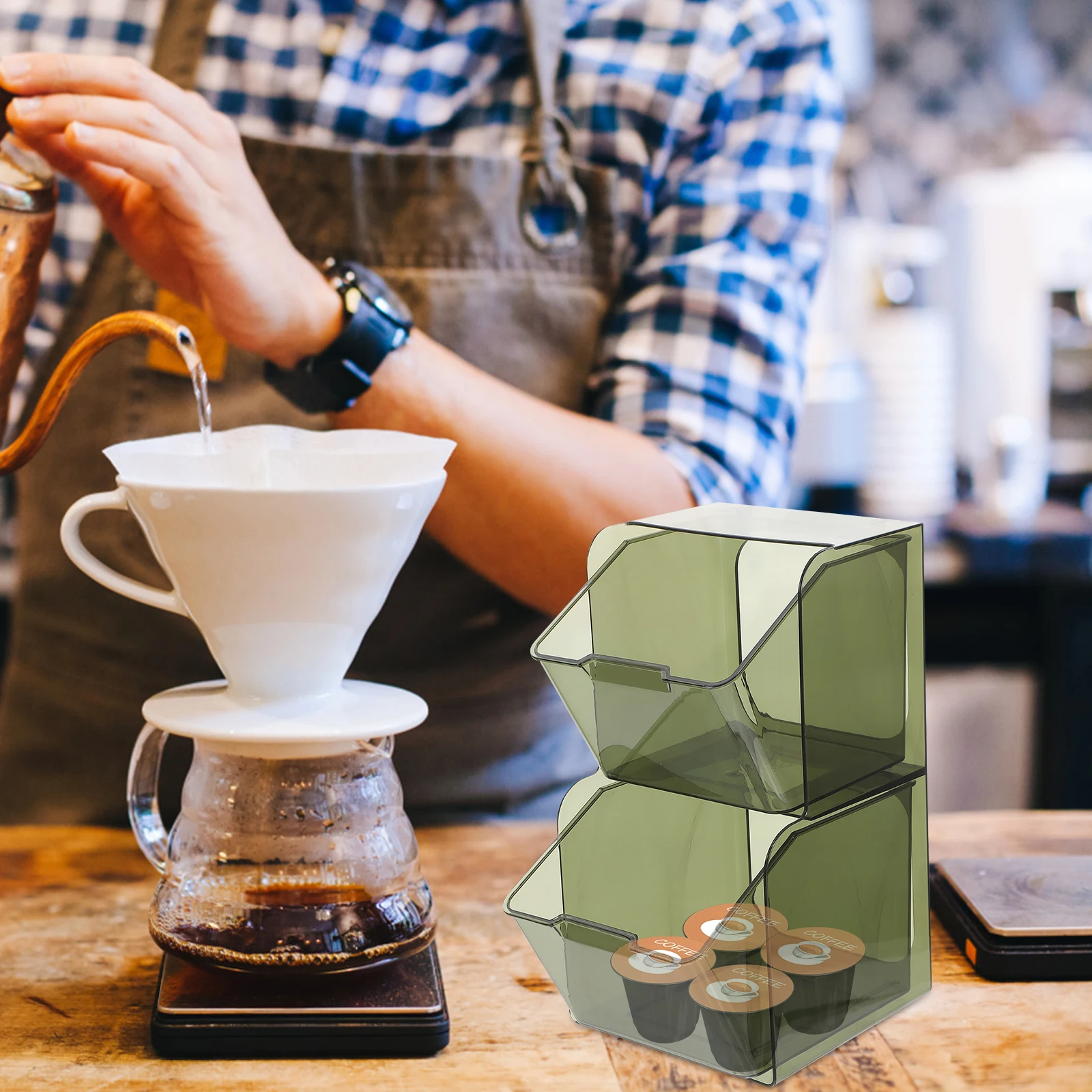 

Double Layer U-Shaped Sugar Bags Household Organizer Storage Box For Coffee Capsules Tea Bags Sweets Home Office Hotel Use