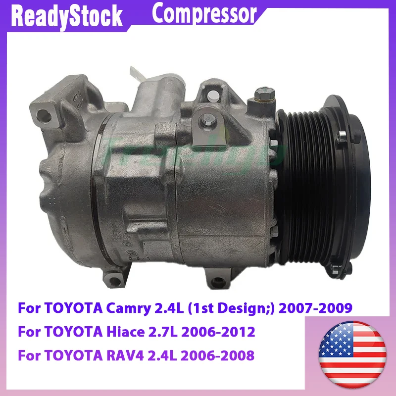 Treeligo Car Air Conditioning Compressor For TOYOTA Camry 2.4L (1st Design)  2007-2009/Hiace 2.7L 2006-2012/RAV4 2.4L 2006-2008